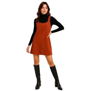 Shein Rust Orange Corduroy Shift‎ Dress Size L